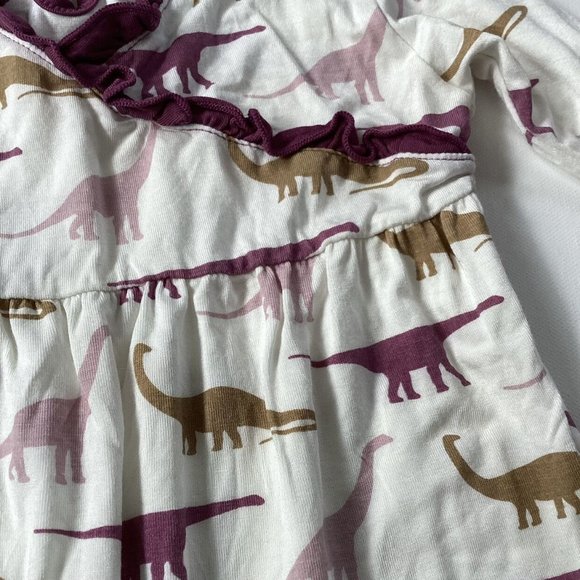 Kickee Pants Dinosaur Print Romper - White and Purple - Picture 3 of 7